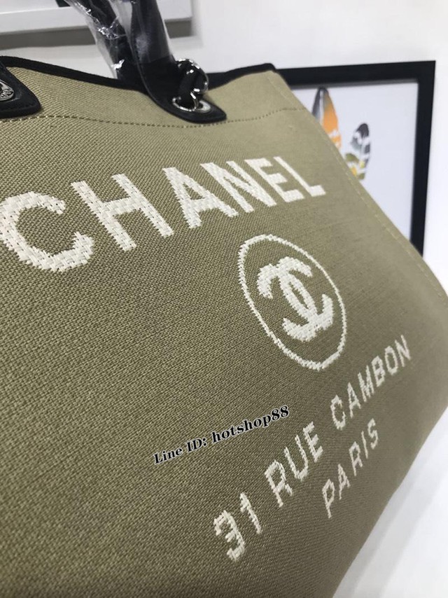 CHANEL女包 A66941 早春新款 牛仔帆布女士休閒購物袋 Chanel單肩沙灘包 香奈兒手提袋 djc1222